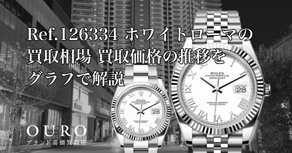 Ref.126334 ホワイトローマ（旧型）の買取相場｜買取価格の推移をグラフで解説【ロレックス デイトジャスト41】