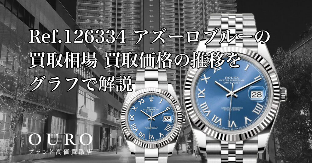 Ref.126334 アズーロブルーの買取相場｜買取価格の推移をグラフで解説【ロレックス デイトジャスト41】