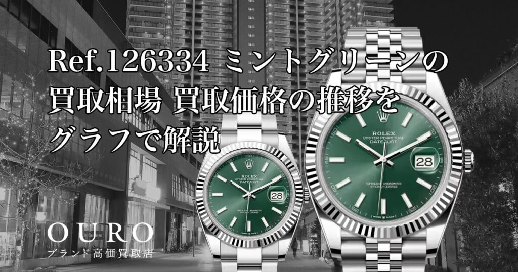 Ref.126334 ミントグリーンの買取相場｜買取価格の推移をグラフで解説【ロレックス デイトジャスト41】