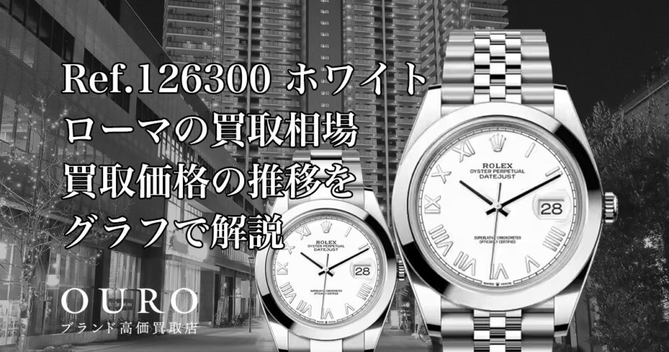 Ref.126300 ホワイトローマの買取相場｜買取価格の推移をグラフで解説【ロレックス デイトジャスト41】