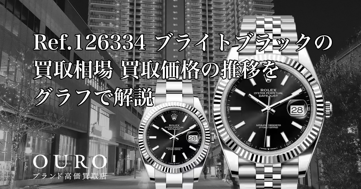 Ref.126334 ブライトブラックの買取相場｜買取価格の推移をグラフで