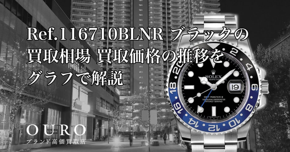 Ref.116710BLNR ブラックの買取相場｜買取価格の推移をグラフで解説【ロレックス GMTマスターⅡ】