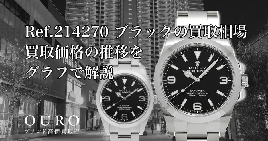Ref.214270 ブラックの買取相場｜買取価格の推移をグラフで解説【ロレックス エクスプローラー】