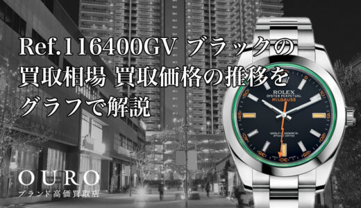 Ref.116400GV ブラックの買取相場｜買取価格の推移をグラフで解説【ロレックス ミルガウス】