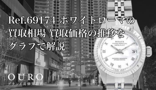 Ref.69174 ホワイトローマの買取相場｜買取価格の推移をグラフで解説【ロレックス レディデイトジャスト】